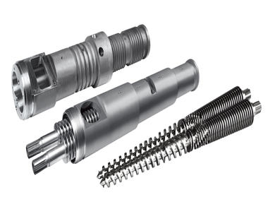 What is a screw barrel and how does it play a crucial role in the extrusion of sections?